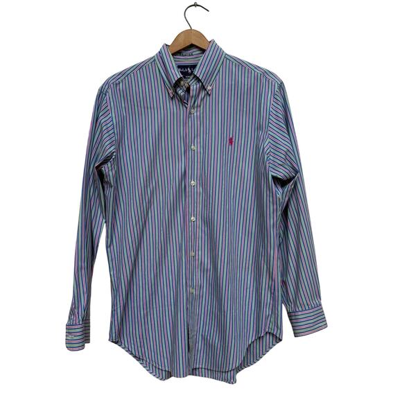 Ralph Lauren Classic Fit Button-Down Shirt Men’s Size 15.5 32/33 Multi-Stripe - Picture 1 of 7
